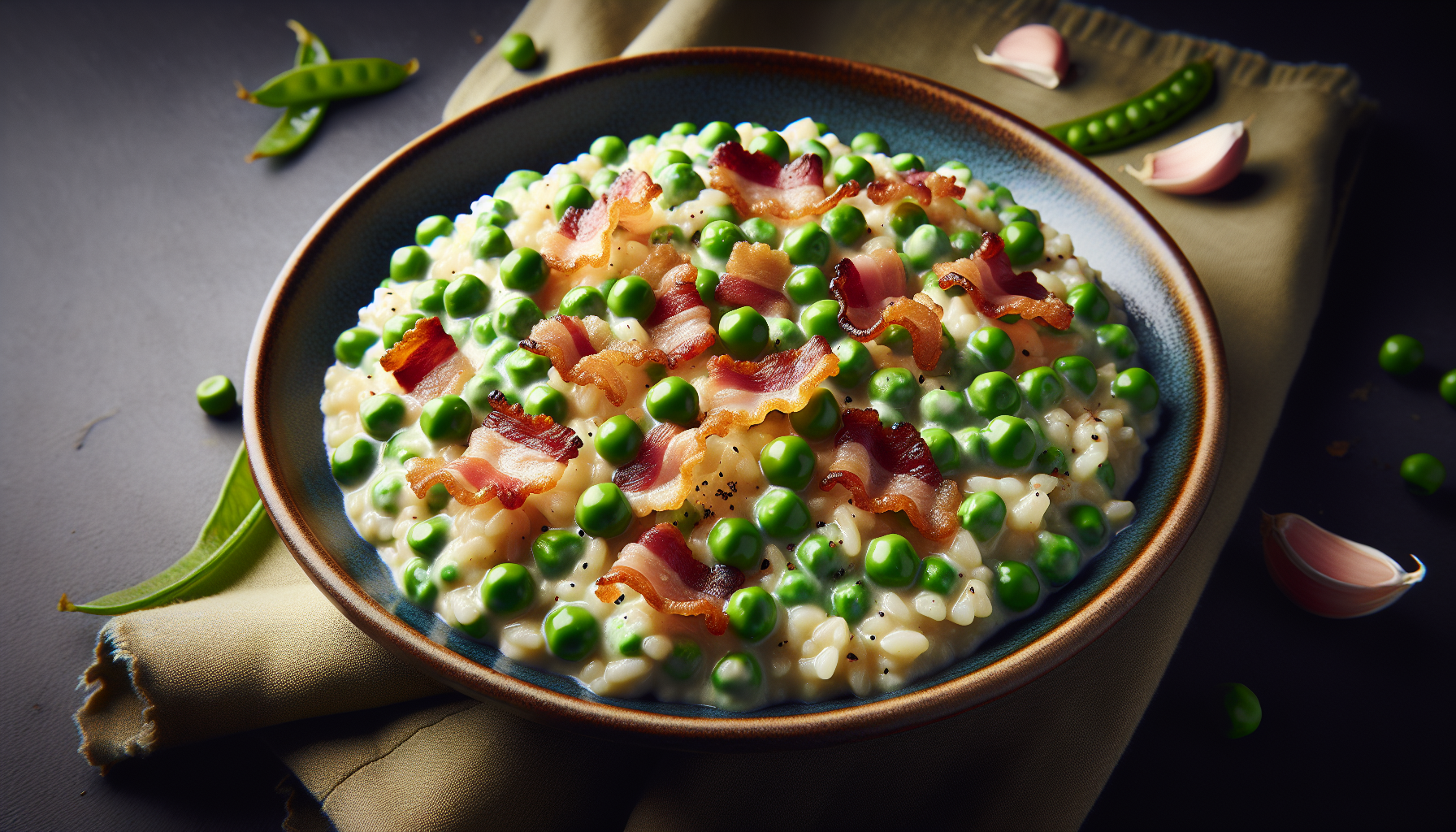 Risotto ai piselli e pancetta